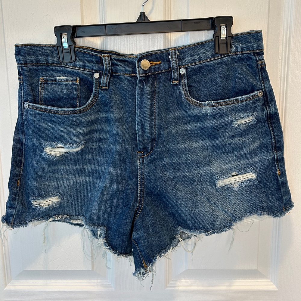 Blank NYC‎ The Barrow Shorts Womens 30 Blue Distressed High Rise Denim 76R-8267